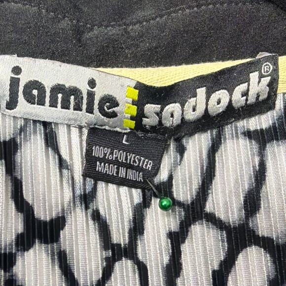 Jamie Sadock Women's Viper Sleeveless Golf Top Black White Yellow Abstract SZ L - Picture 5 of 5